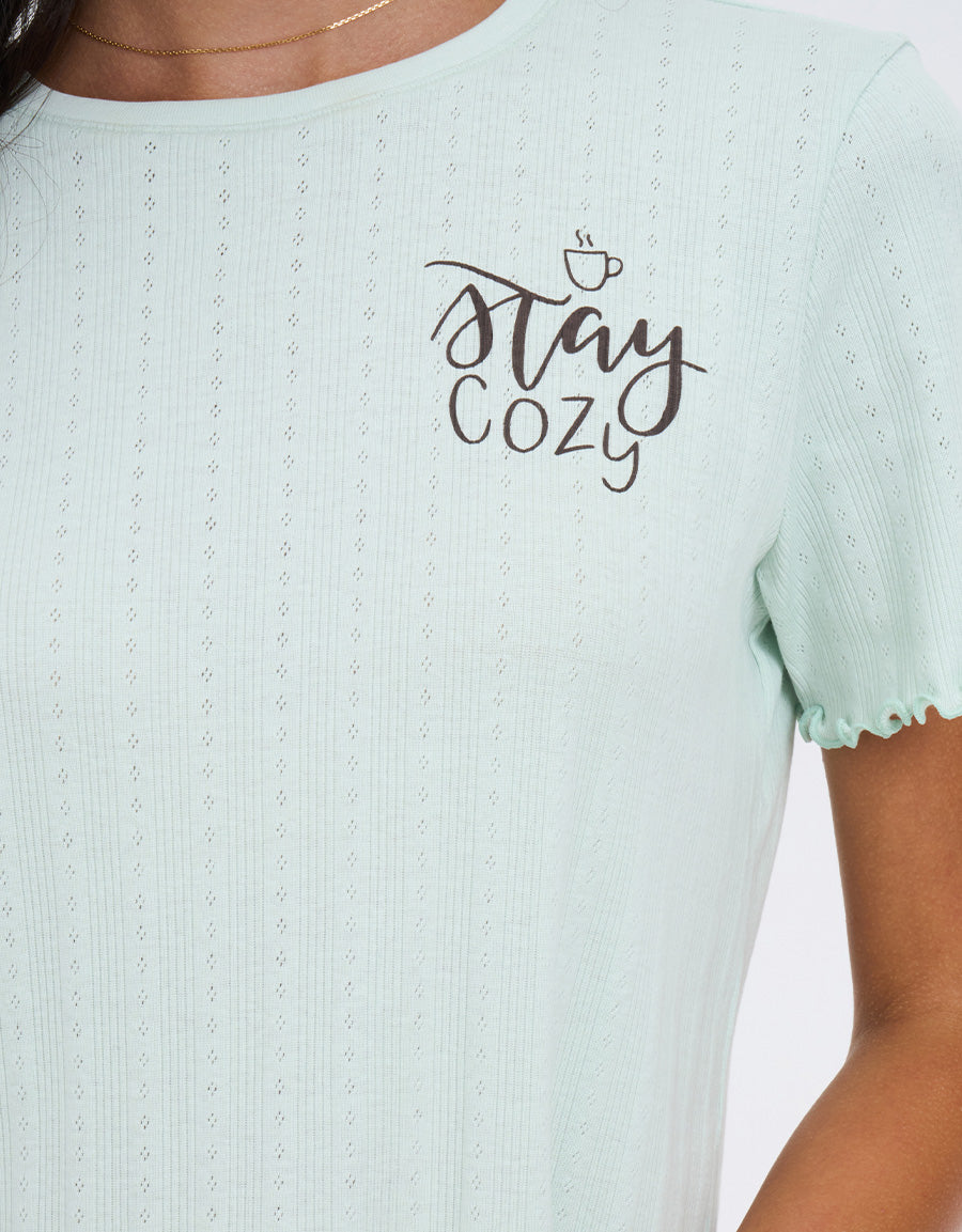 Cotton And Pointelle Pajama Set