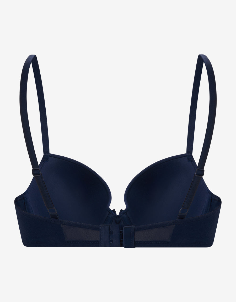 Cotton And Lace Plunge Bra