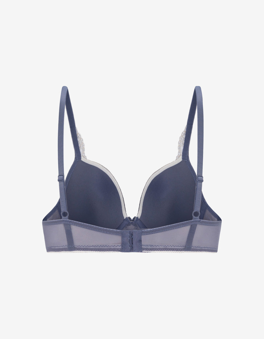 Embroidered Satin Plunge Bra