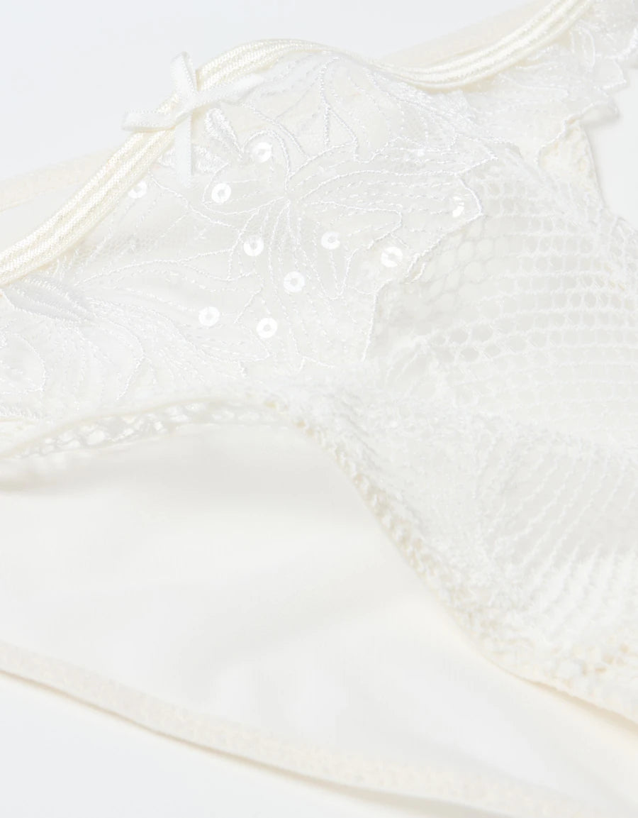 Embroidered Mesh Tanga Panty