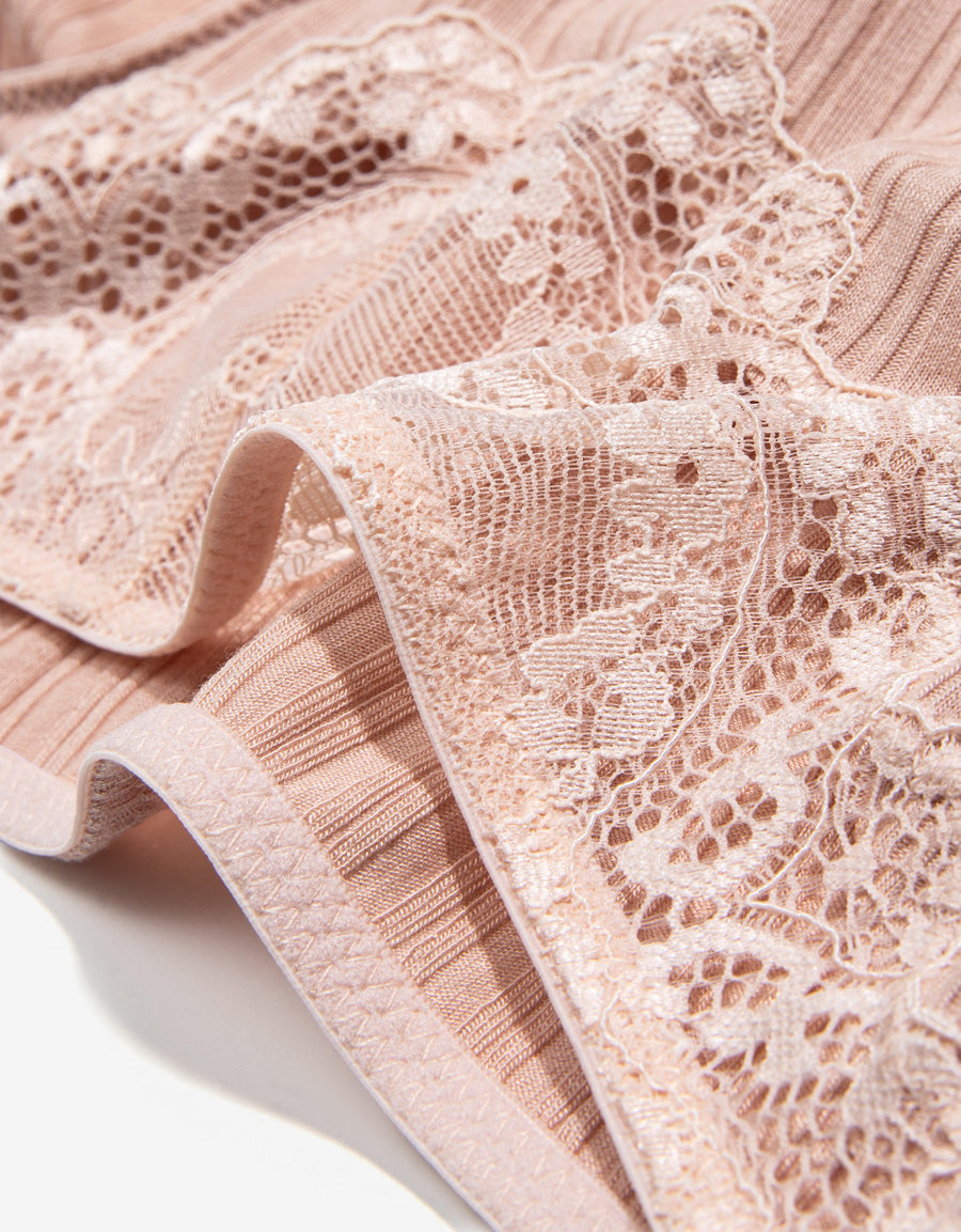 Ribbed Bikini Panty in Cream