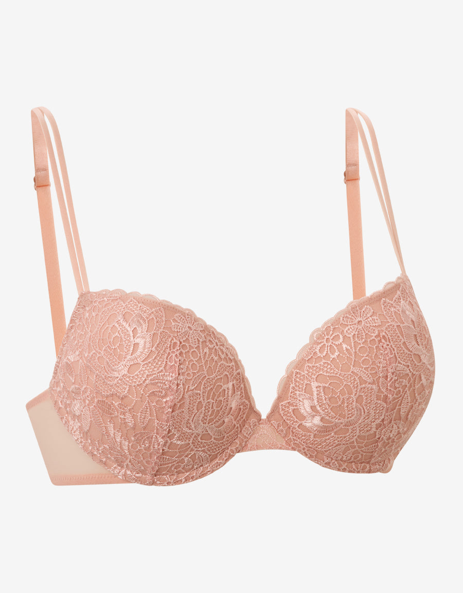 Mesh And Embroidery Plunge Bra
