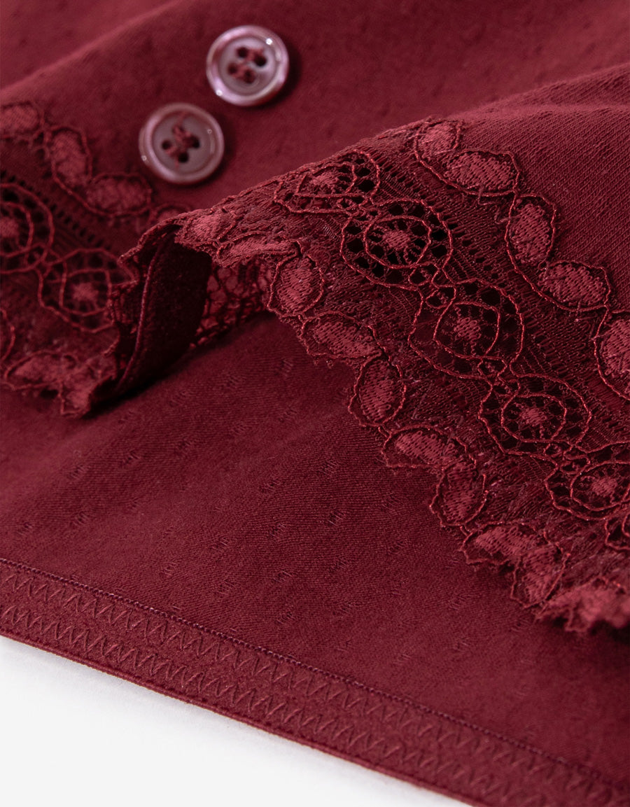 Lace-Trim Cotton Brazilian Panty