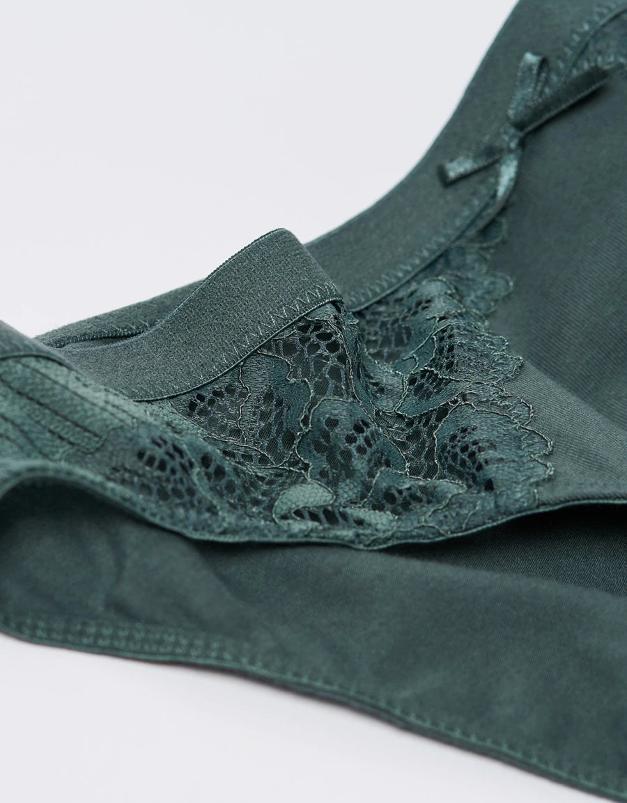 Cotton Lace-Trim Bikini Panty
