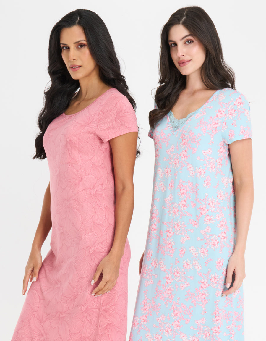 2-Pack Soft-Stretch Long Dresses
