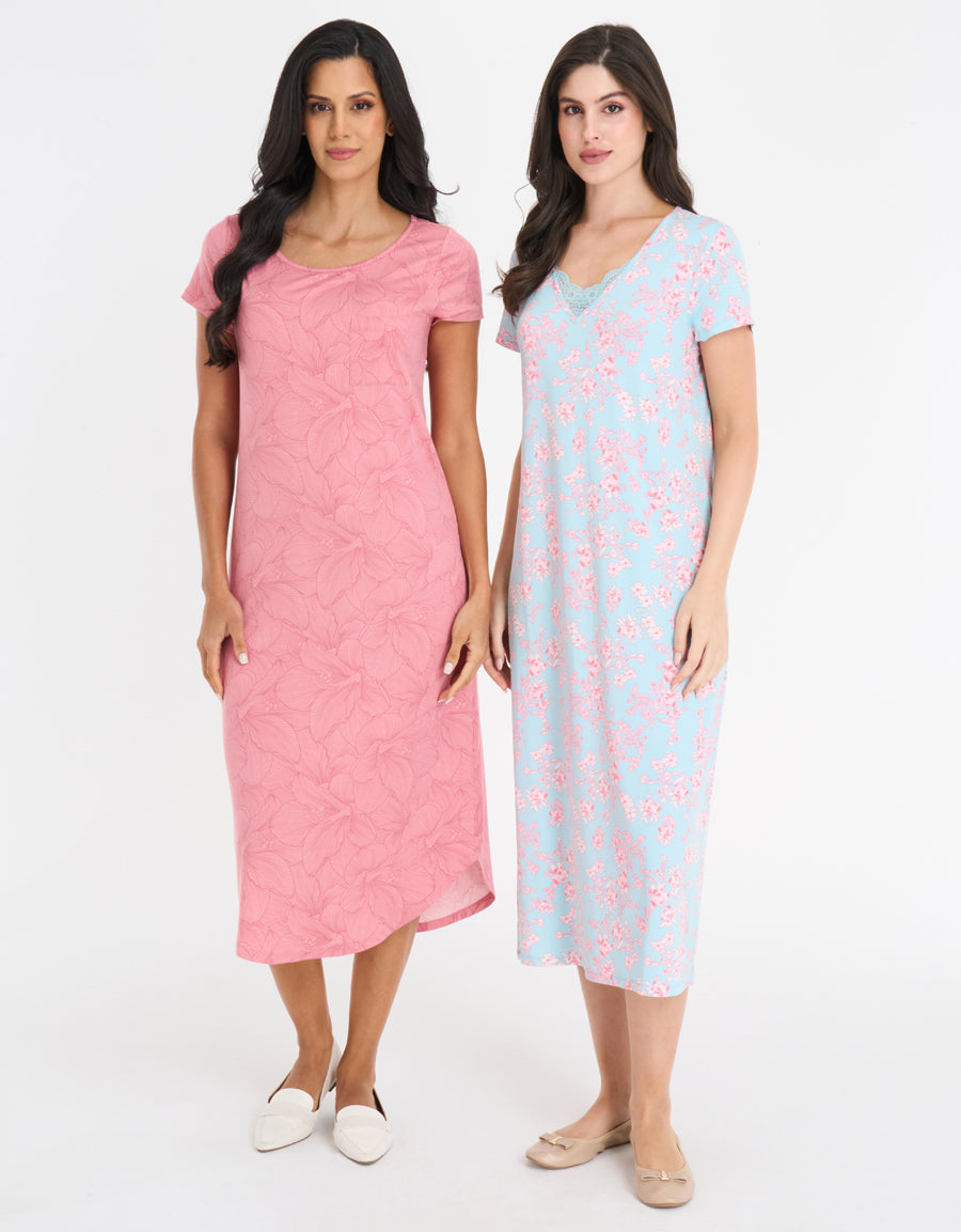2-Pack Soft-Stretch Long Dresses