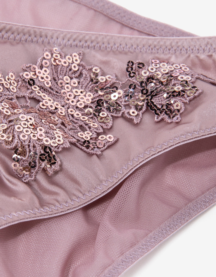 Sequin Embroidered Bikini Panty