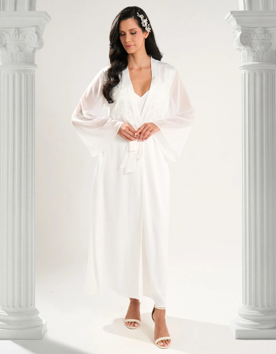 Satin Chiffon Bridal Long Robe