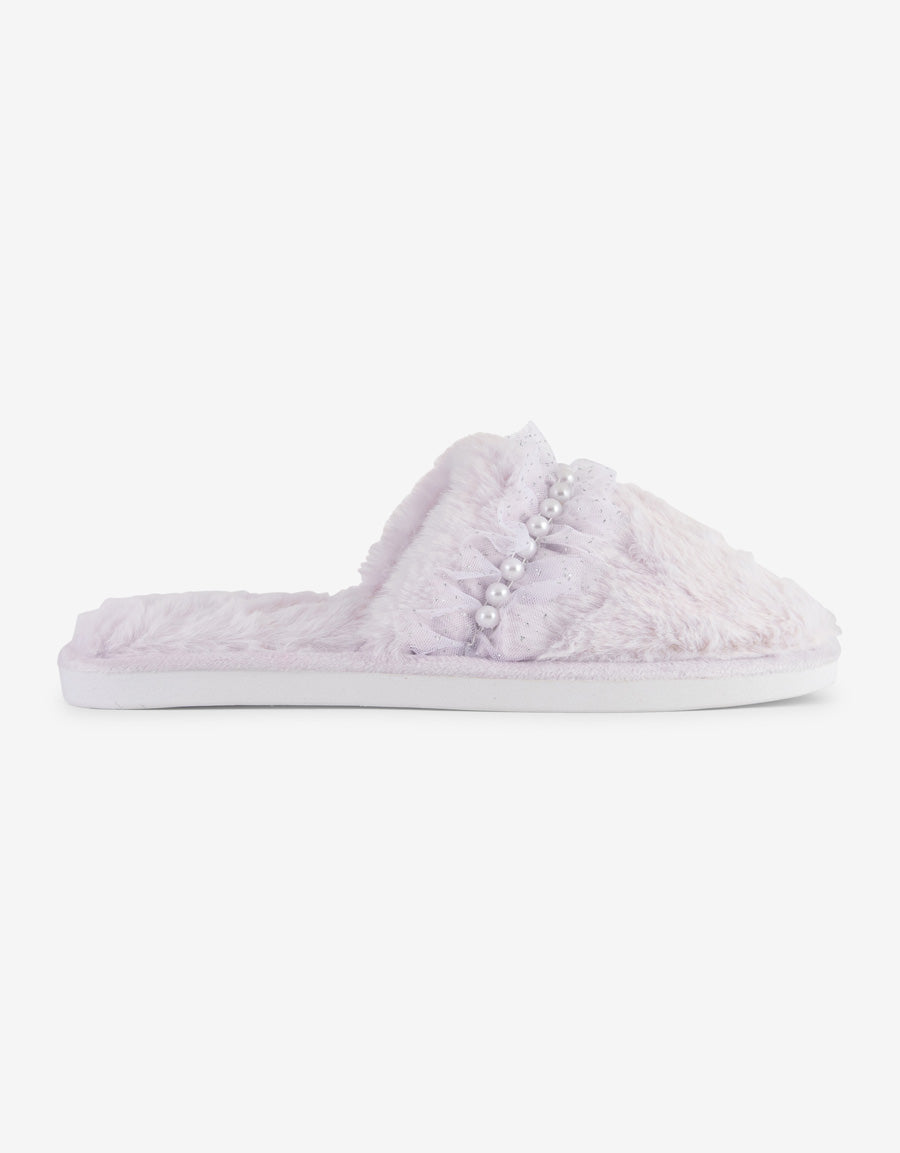 Faux Fur Close Toe Slipper