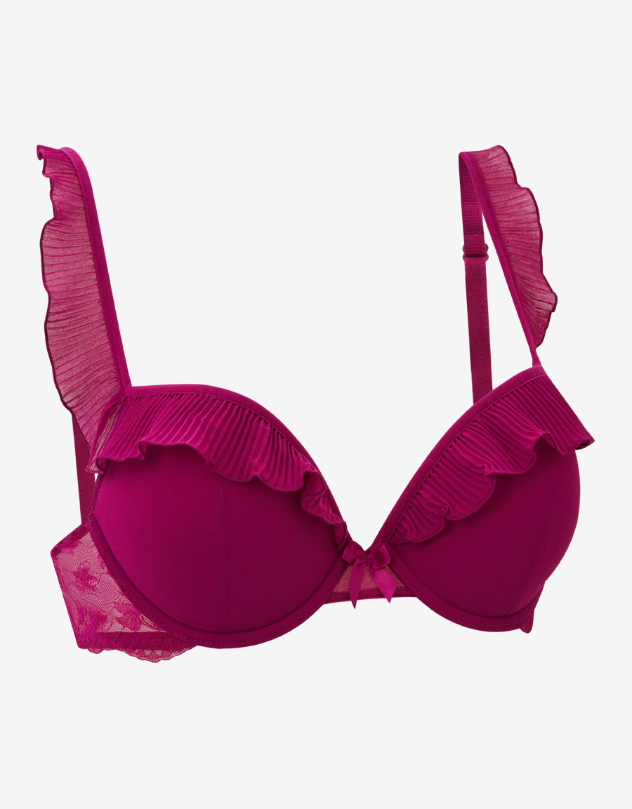 Chiffon Plunge Push-Up Bra