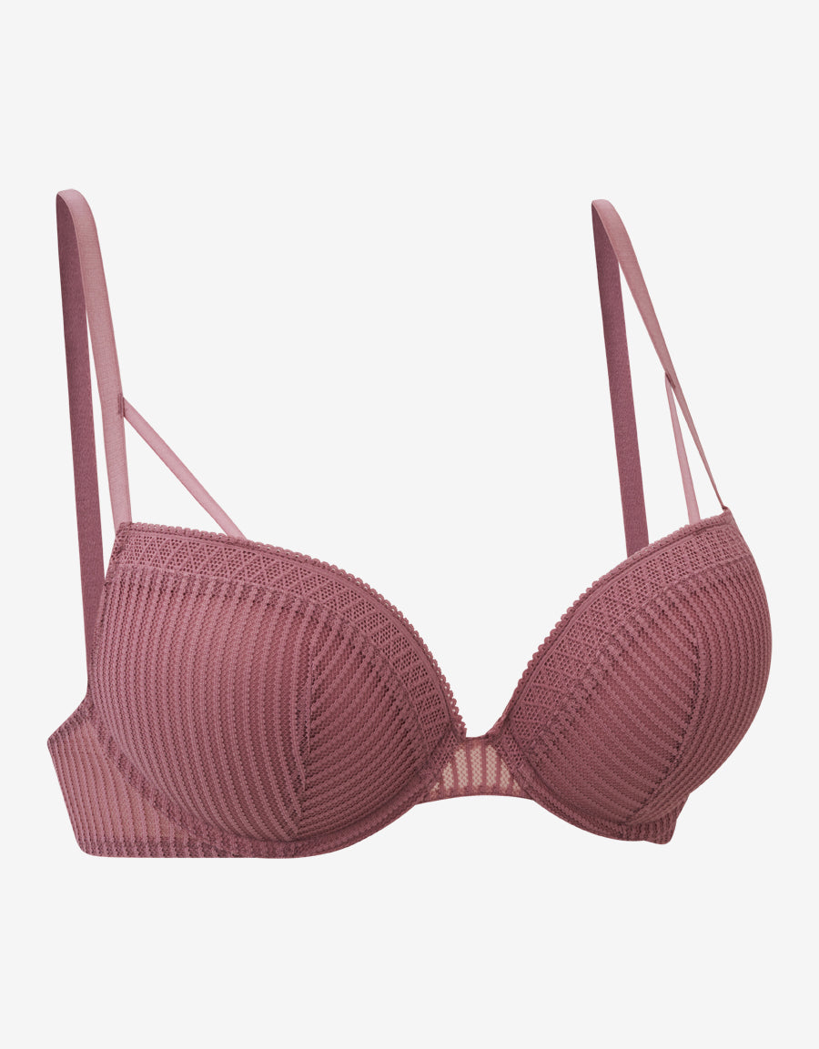 Purple Double Push-Up Plunge Bra