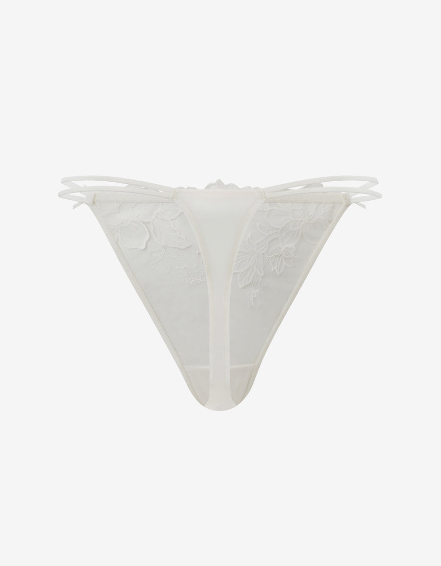 Satin Embroidery Thong