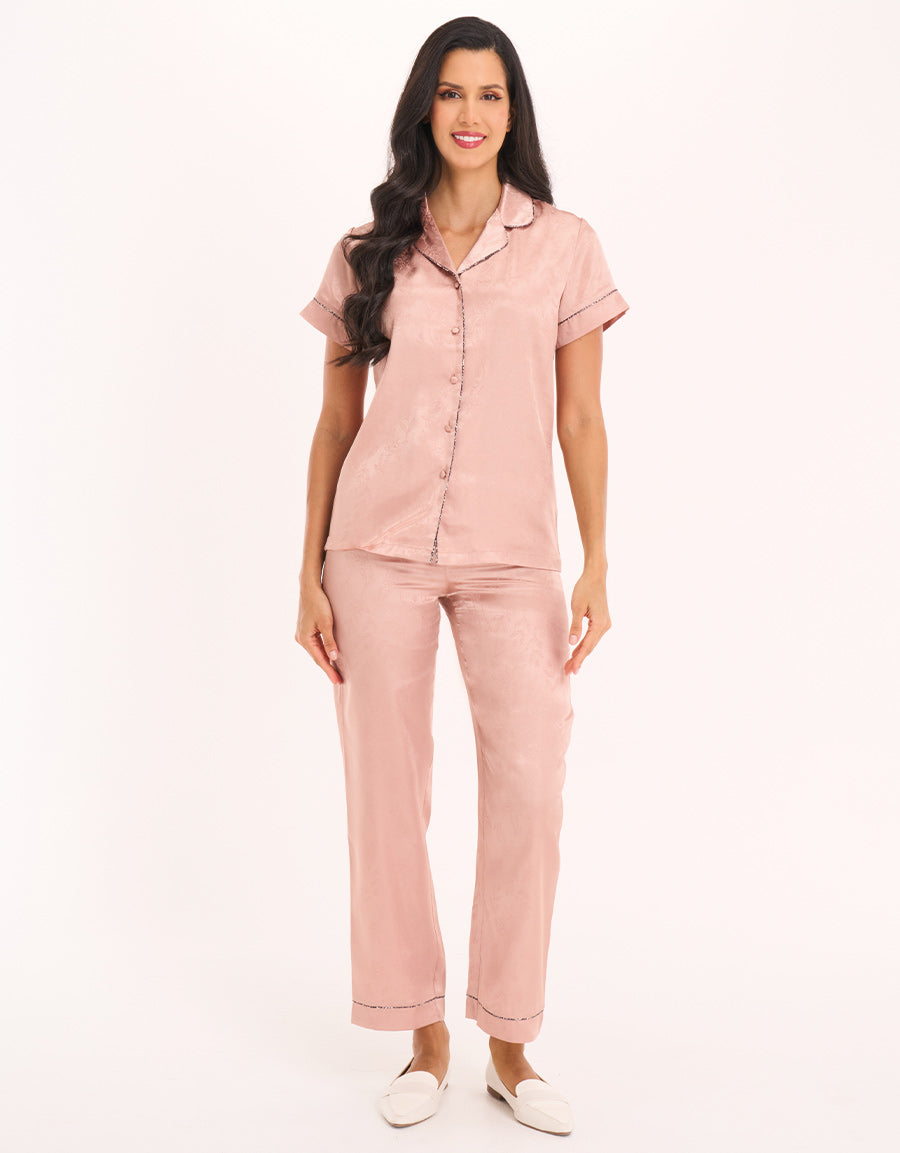 Mocha Floral Pajama Set