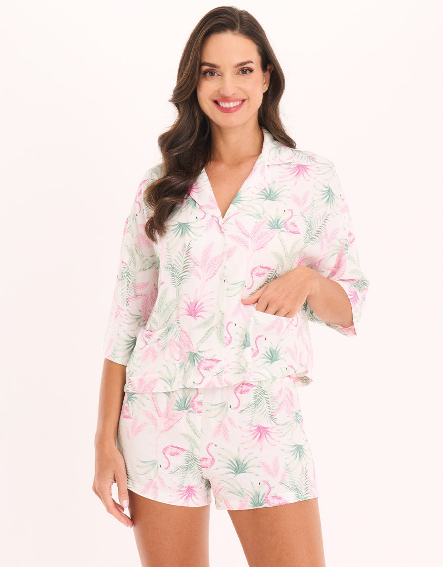 White Floral Boxer Set