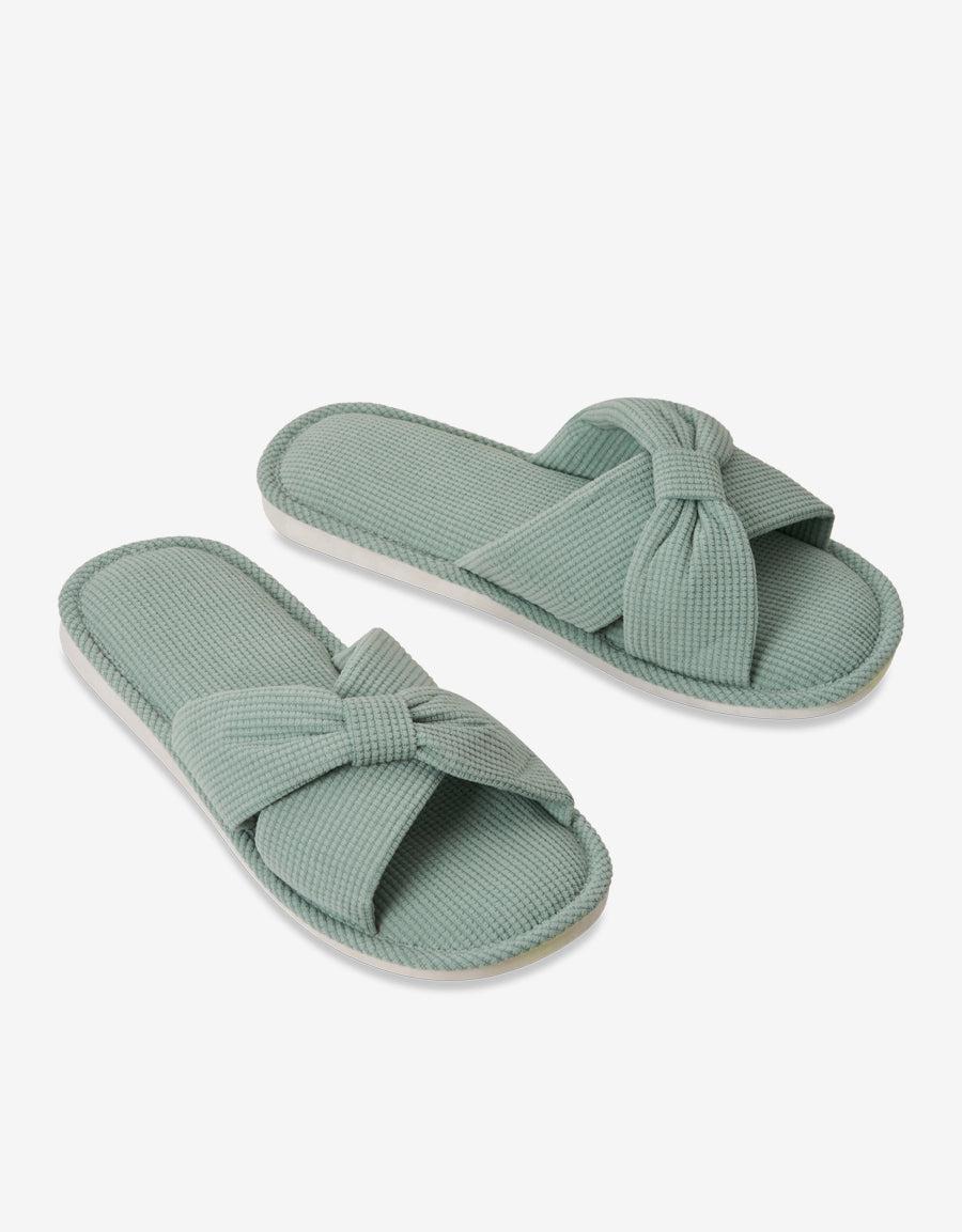 Green Open Toe Slippers