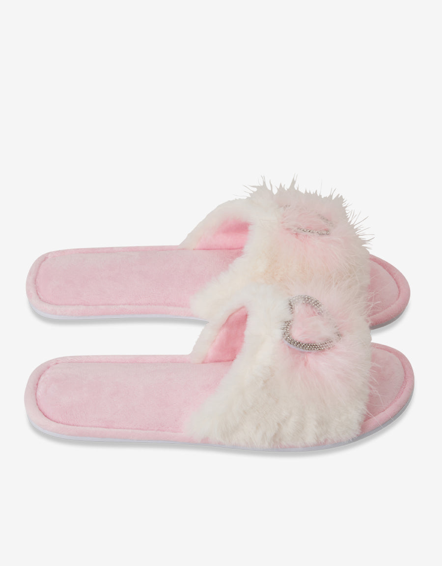 Fur Open Toe Slippers