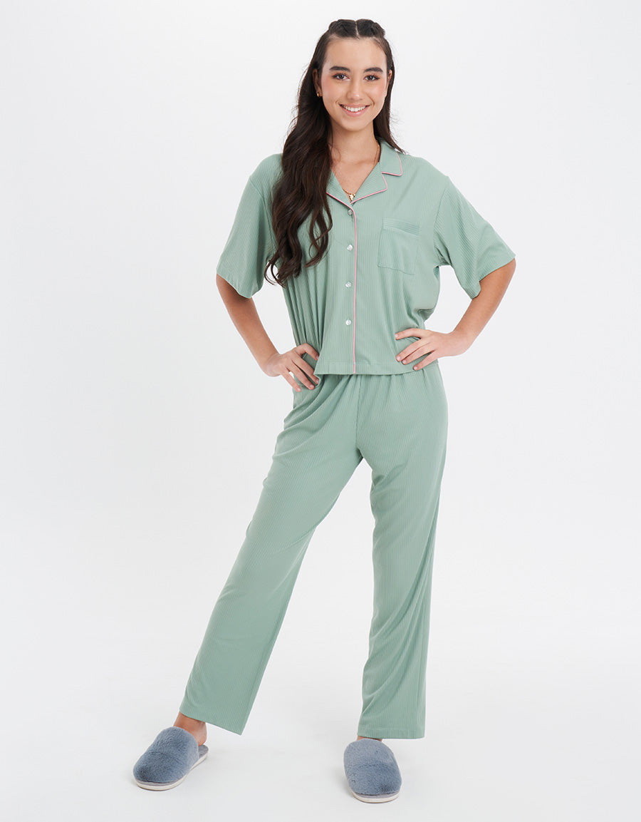 Ribbed Pajama Set
