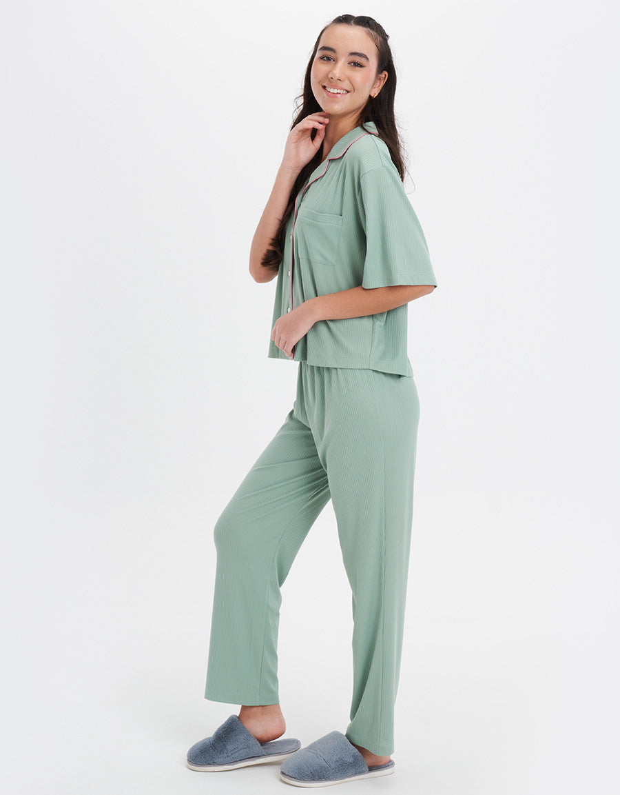 Ribbed Pajama Set