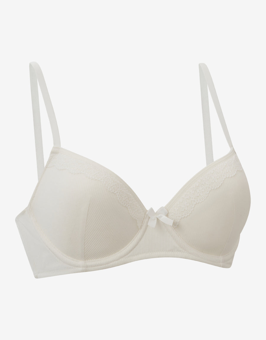 Ribbed Balconette Bra