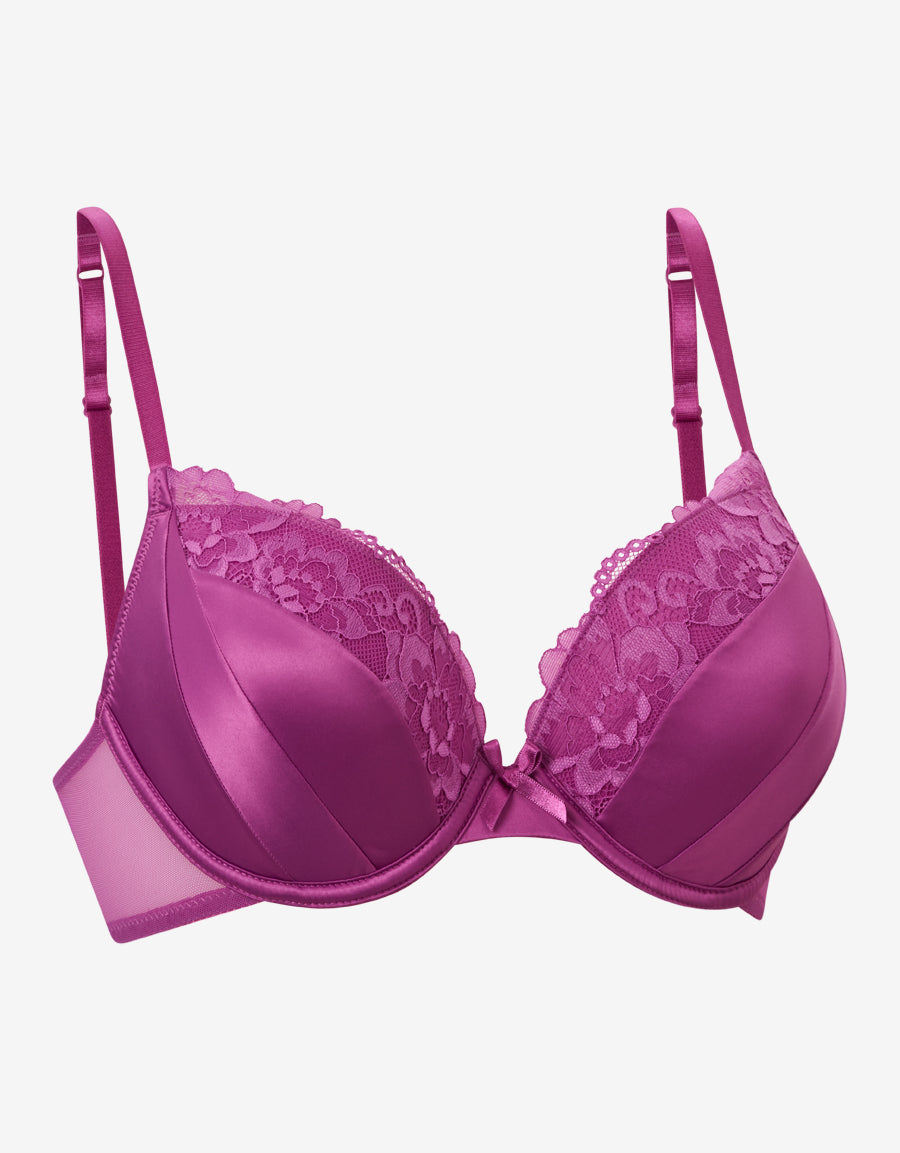 Satin And Lace Plunge Bra