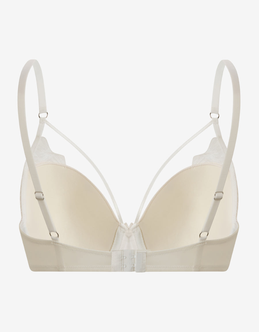 Mesh And Embroidery Balconette Bra