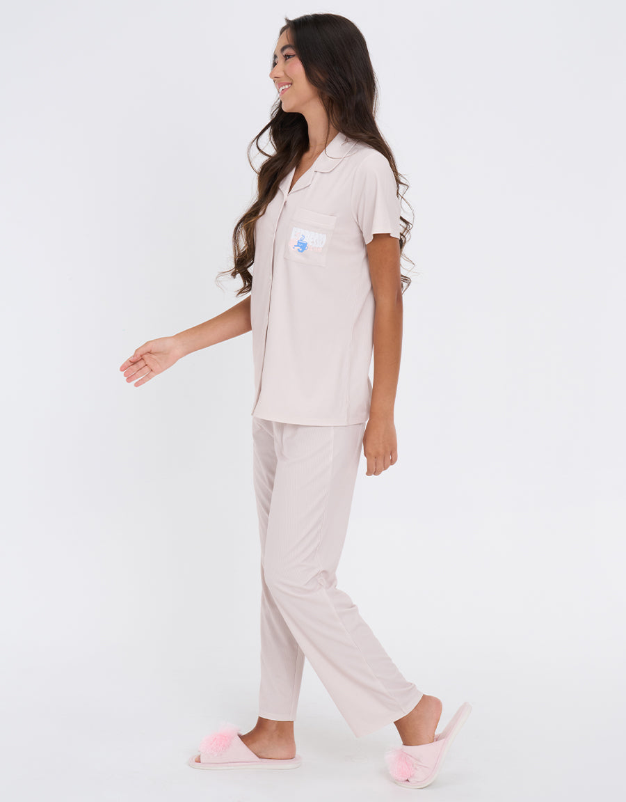 Ribbed Jersey Pajama Set