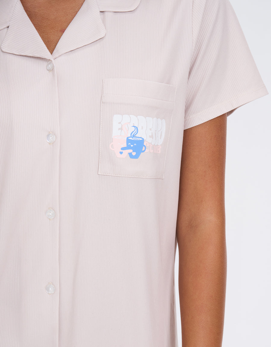 Ribbed Jersey Pajama Set