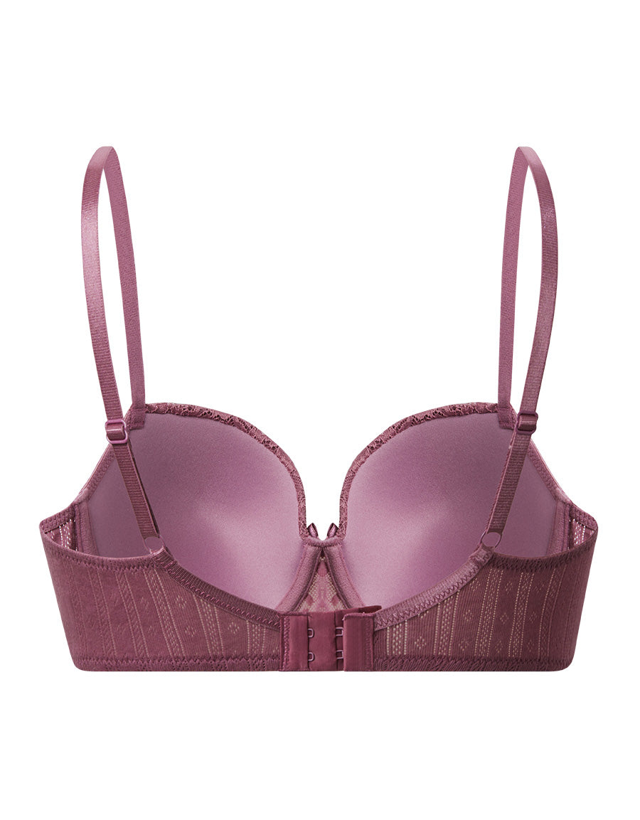 Pink Balconette Bra with Lace Details