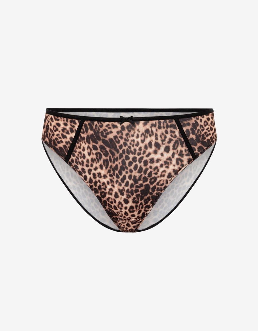Leopard Print Microfiber Bikini Panty