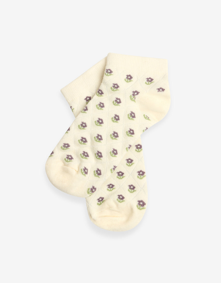 3-Pack Liners Cotton Ankle Socks in Lilac