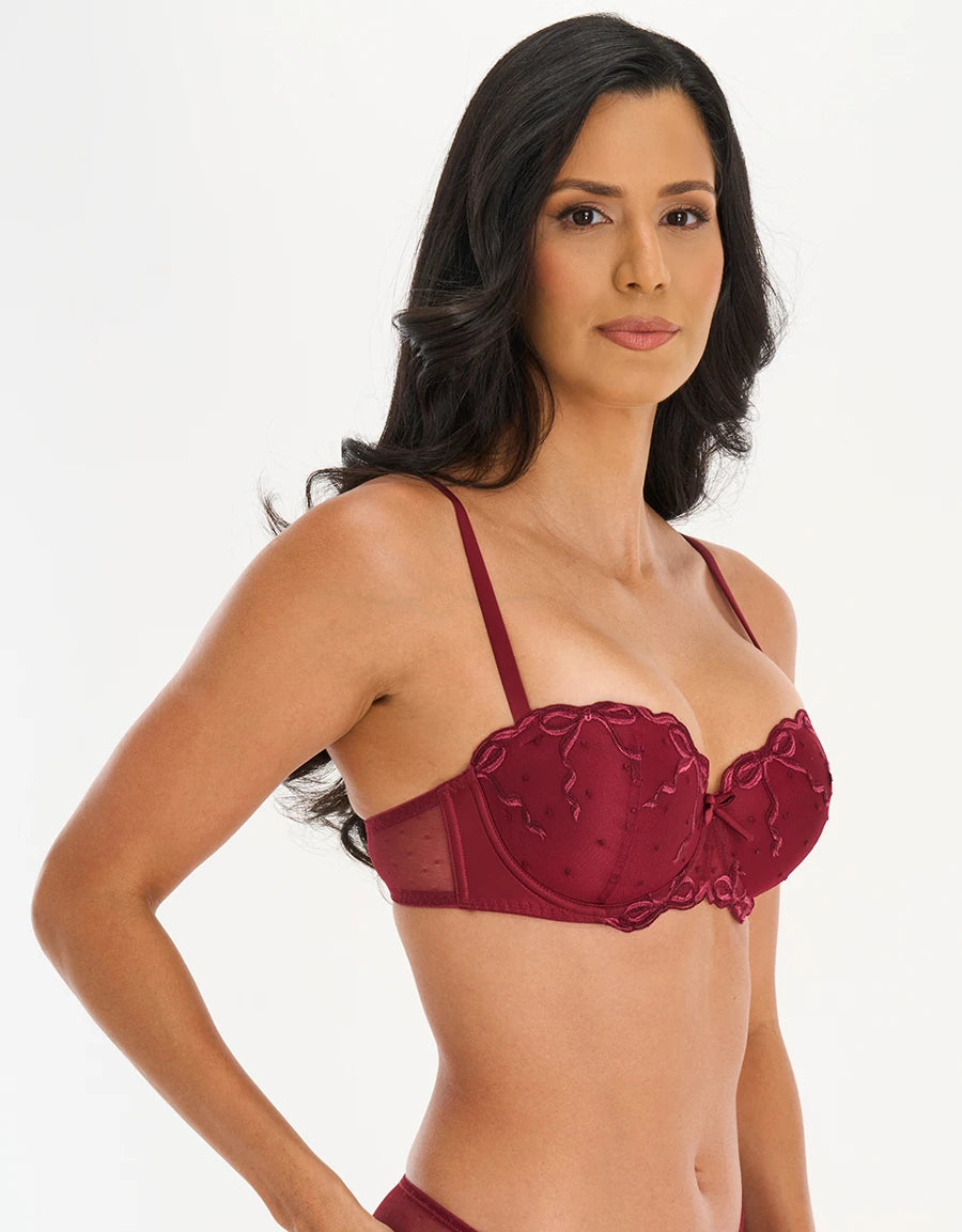 Embroidered Push-Up Balconette Bra