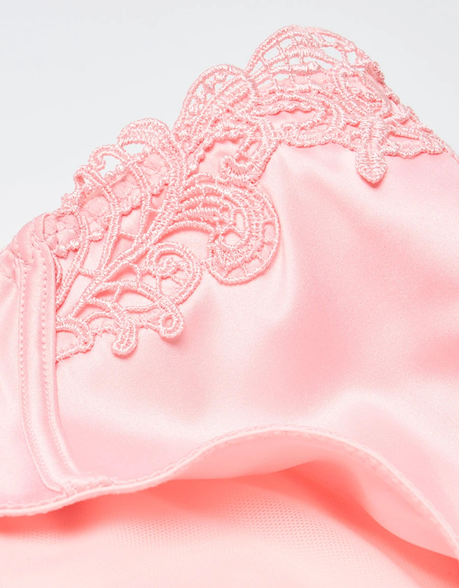 Embroidered Satin Bikini Panty