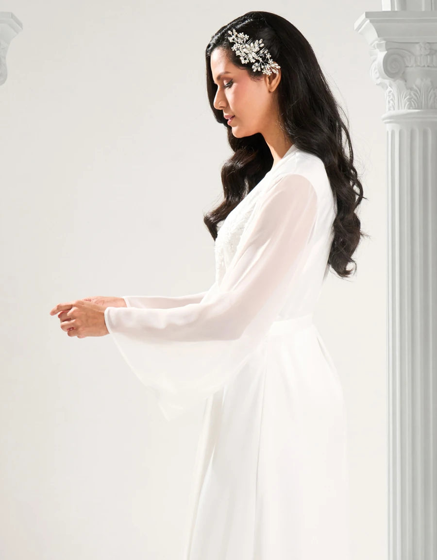 Satin Chiffon Bridal Long Robe