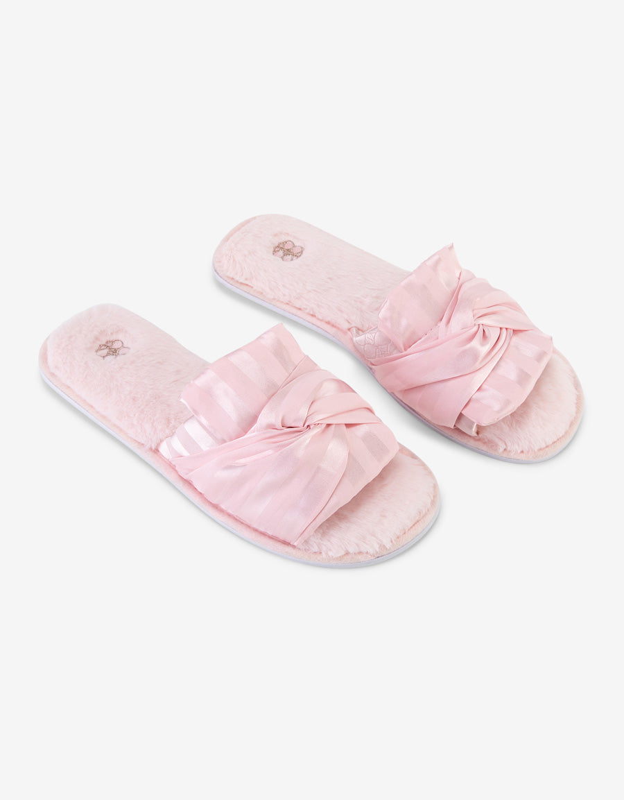 Signature Satin Open Toe Slipper