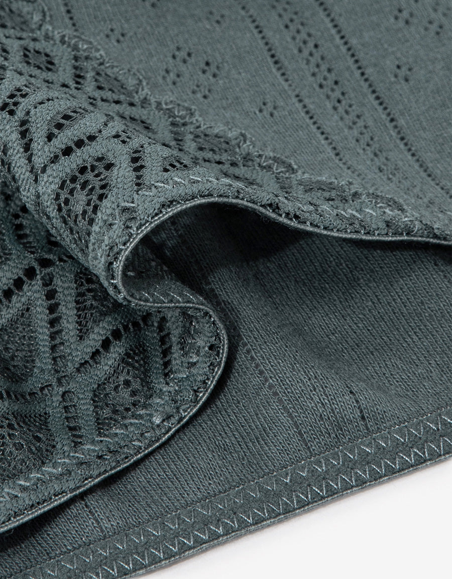 Pointelle Lace-Trim Cotton Bikini Panty