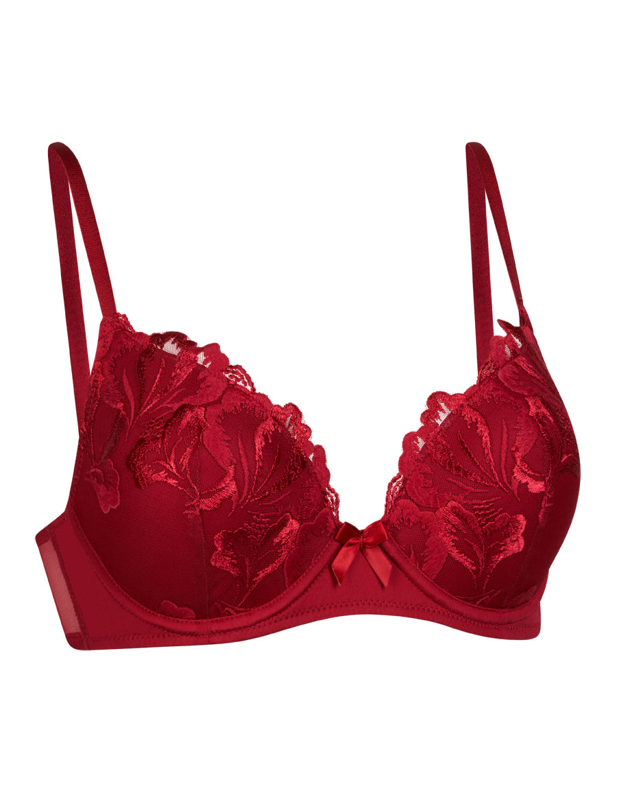EMBROIDERY PLUNGE BRA