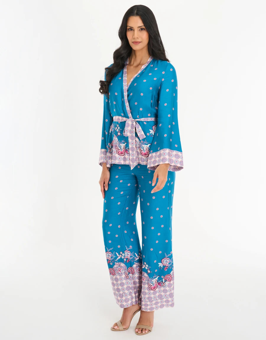 Floral Print Satin Pajama Set