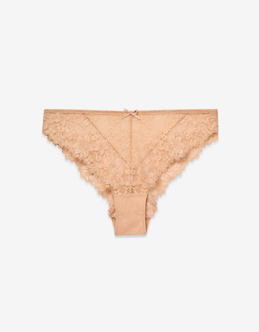 Lace Brazilian Panty in Nude