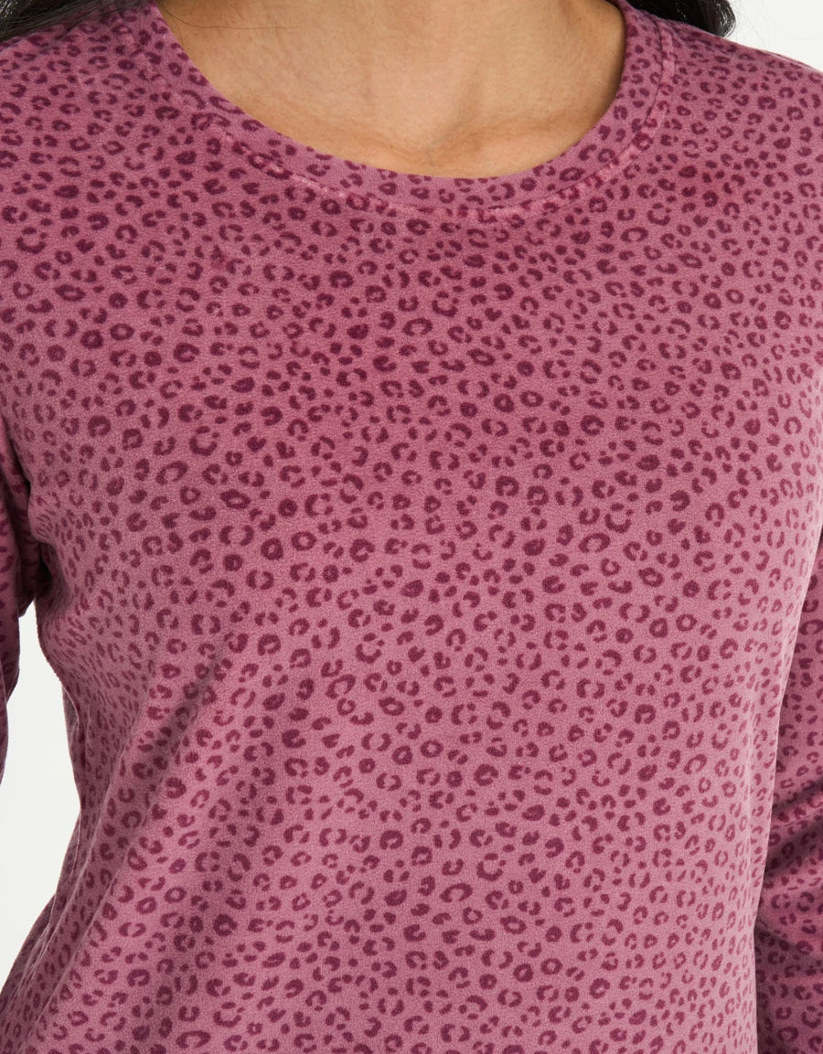 Leopard Print Fleece Pajama Set