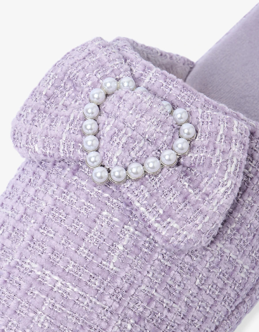 Pearl Detail Closed-Toe Slipper