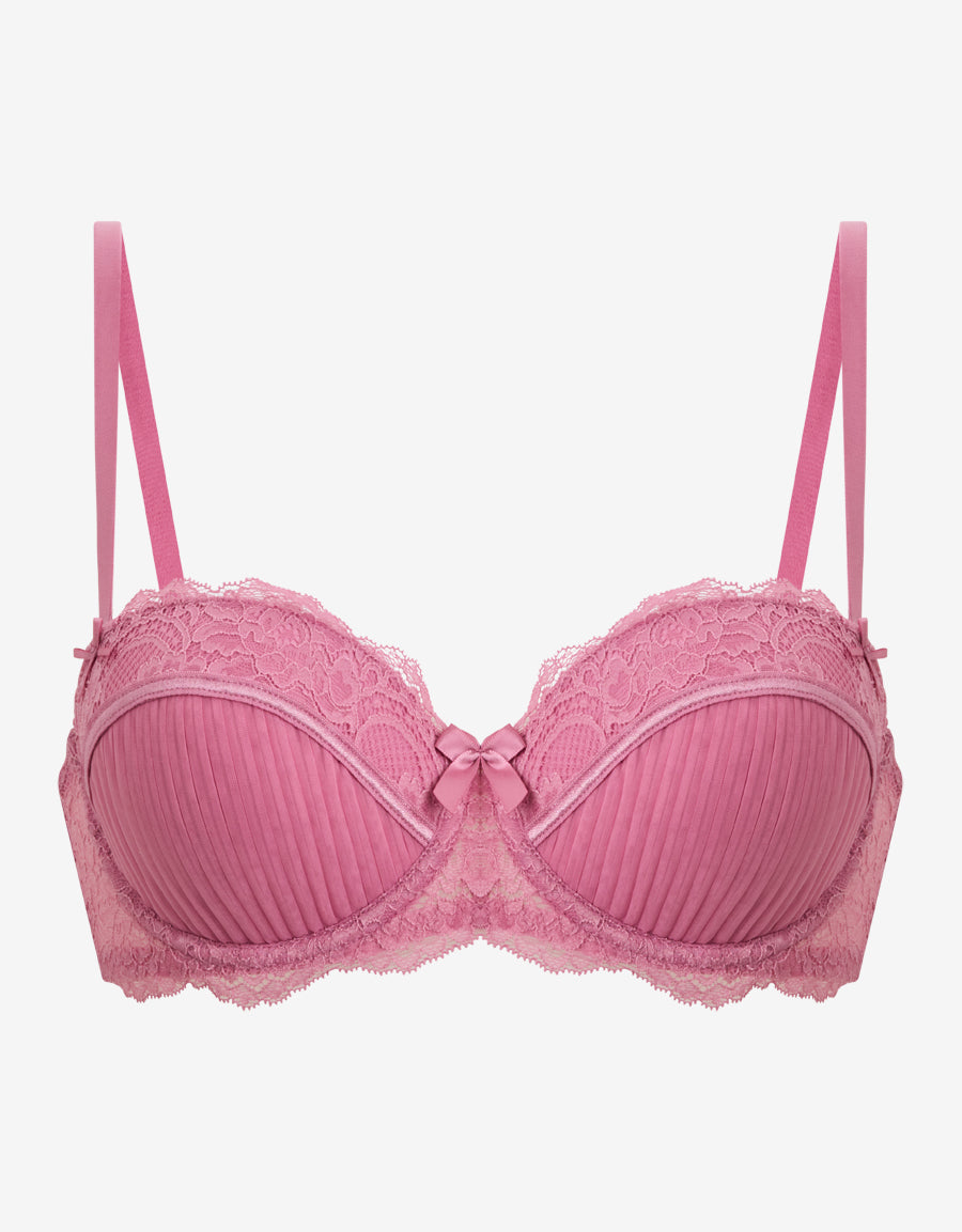 Lace And Mesh Balconette Bra