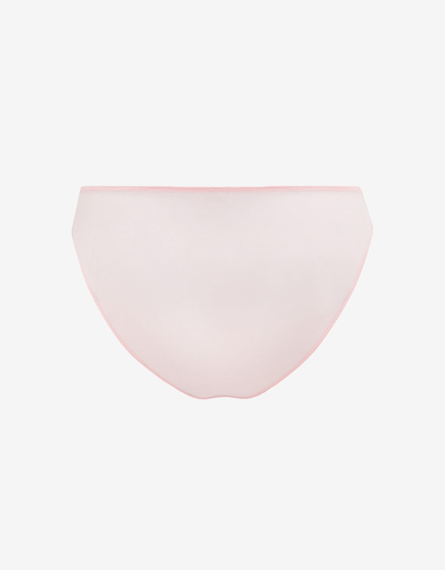 Lace-Trim Satin Bikini Panty