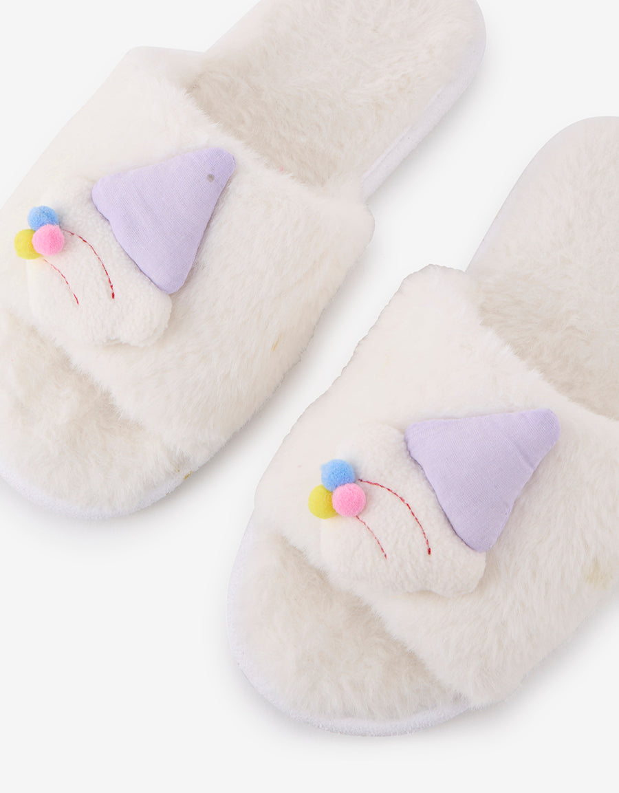 Slipper Open Toe Slippers in White