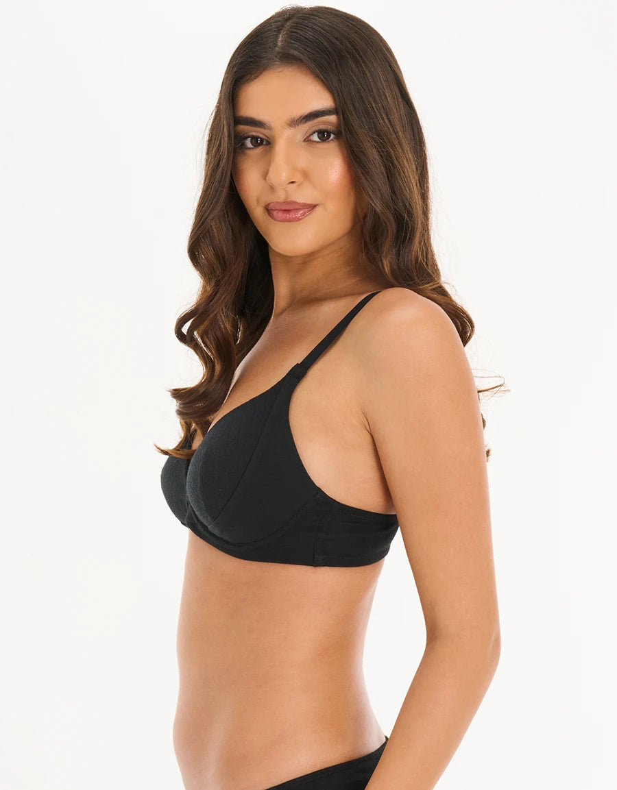 Pointelle Cotton Plunge Bra