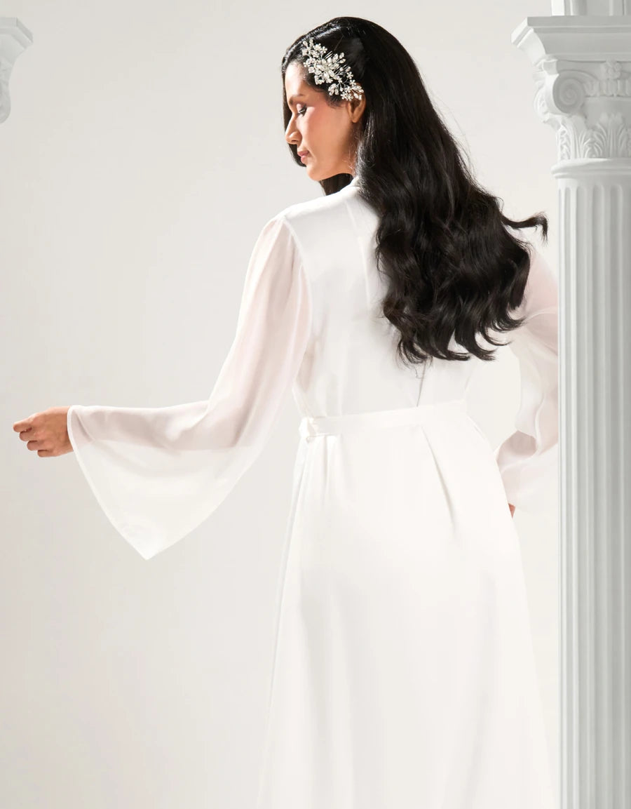 Satin Chiffon Bridal Long Robe