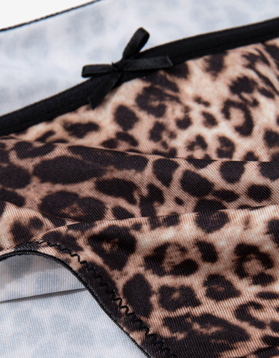 Leopard Print Microfiber Hipster Panty
