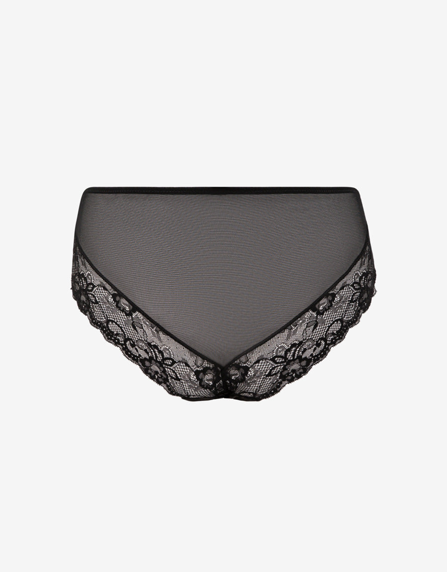 Lace-Trim Embroidered Hipster Panty