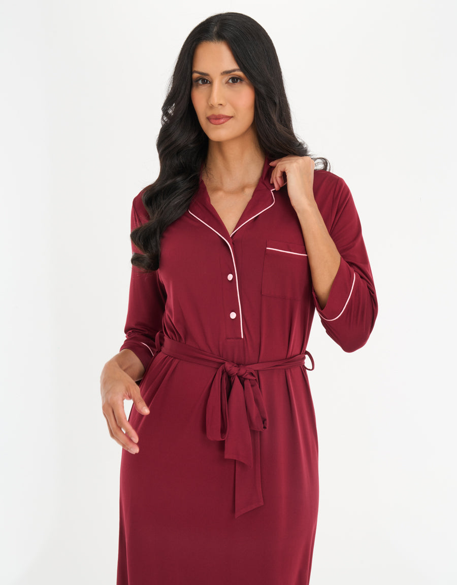 2-Pack Long Nightdresses in Red