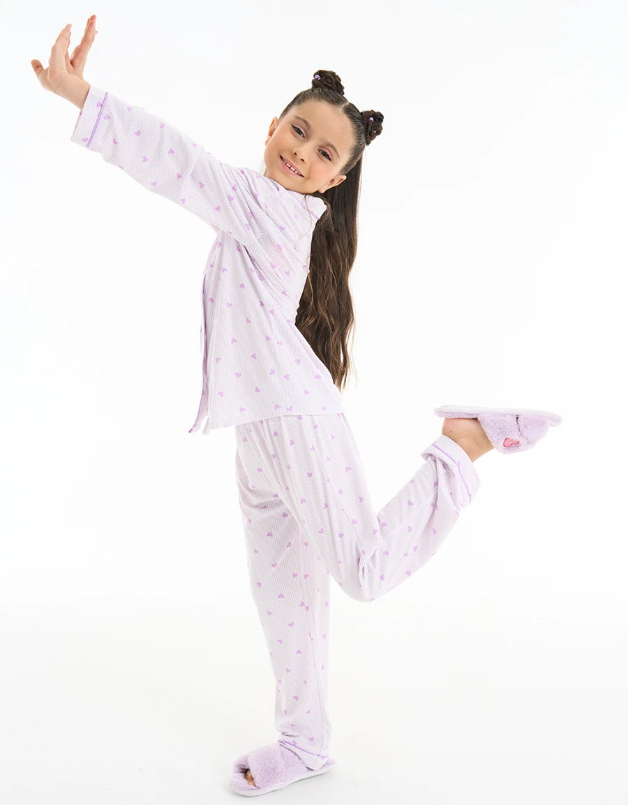 Heart Print Pajama Set