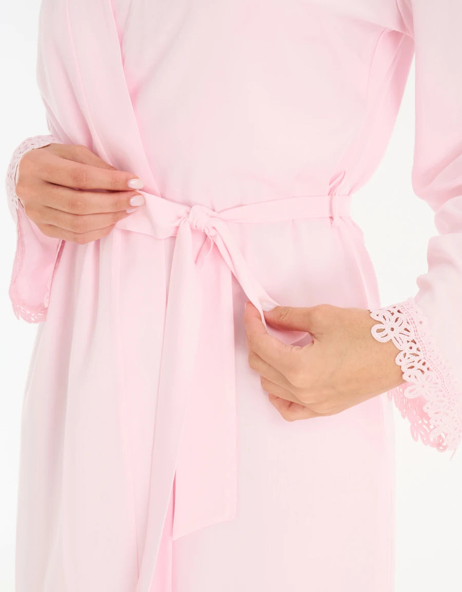 Lace-Trim Short Robe